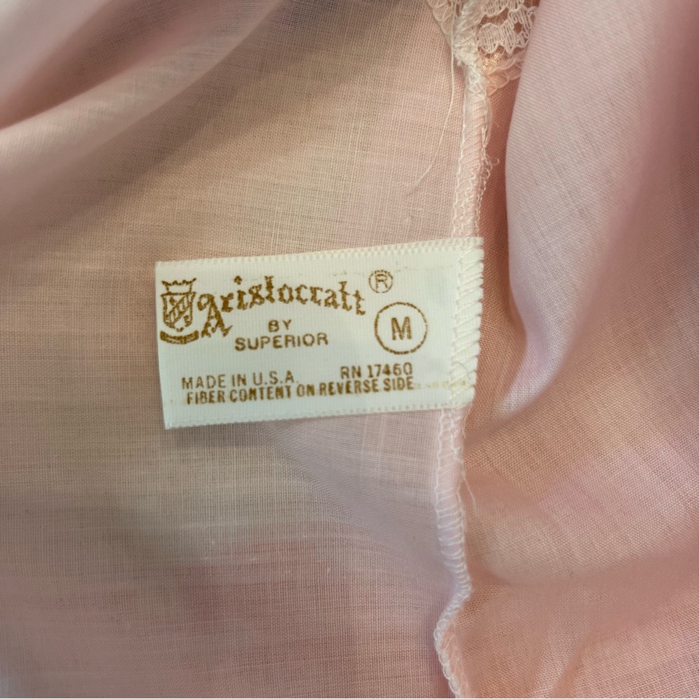 NWOT 50s Vintage Aristocraft Babydoll Nightgown Embroidered Lace Ribbon Medium - Picture 6 of 7